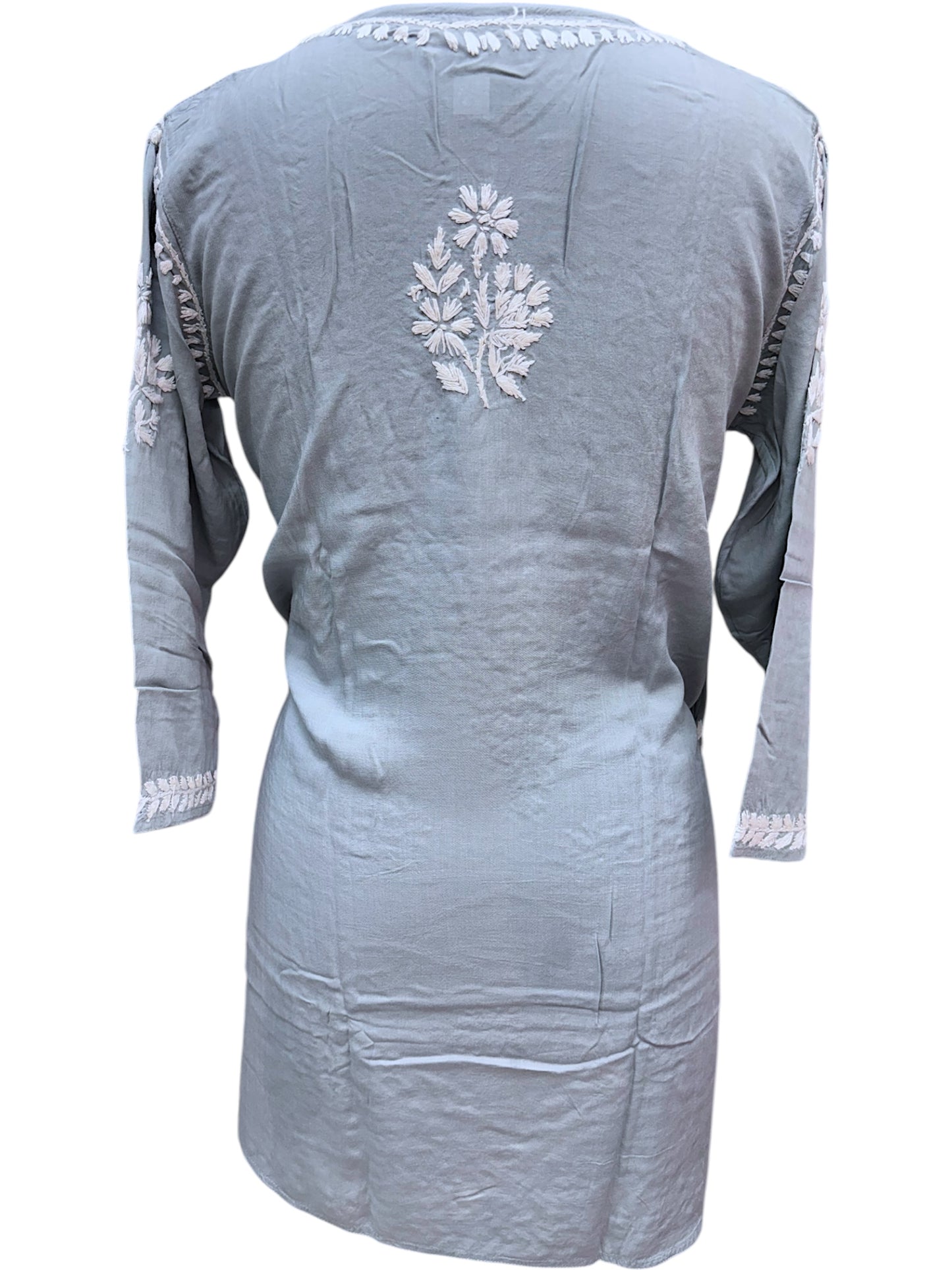 Soft Modal Short Kurti with White Embroidery - Perfect blend of comfort and style
