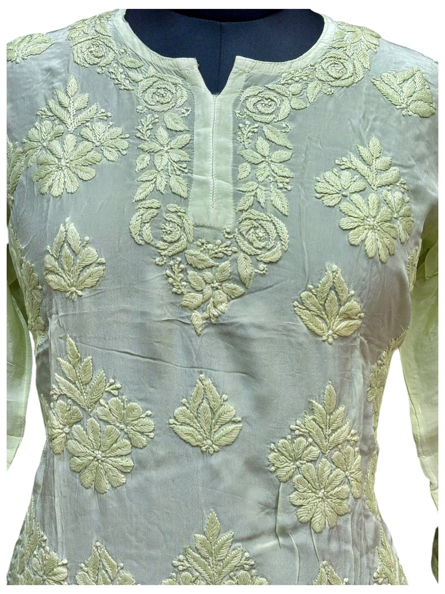Premium American Crepe Short Top With 3D Embroidery - Experience Unique Elegance