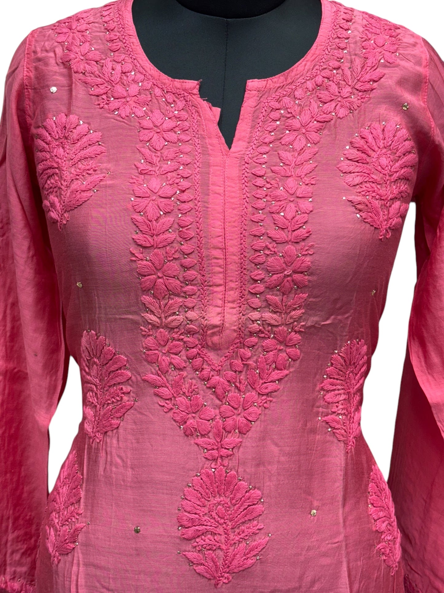 Stunning Muslin Kurti with Mukaish & Self-Thread 3D Embroidery