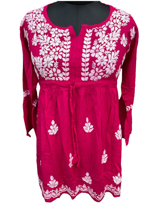 Soft Modal Short Tunic with White Embroidery