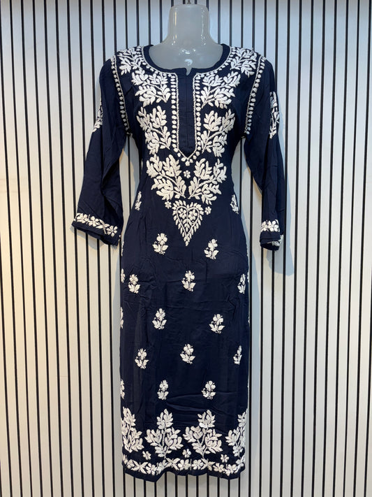 Pure Modal 44 Size Kurtis with Resham thread & 3d Embroidery🪡