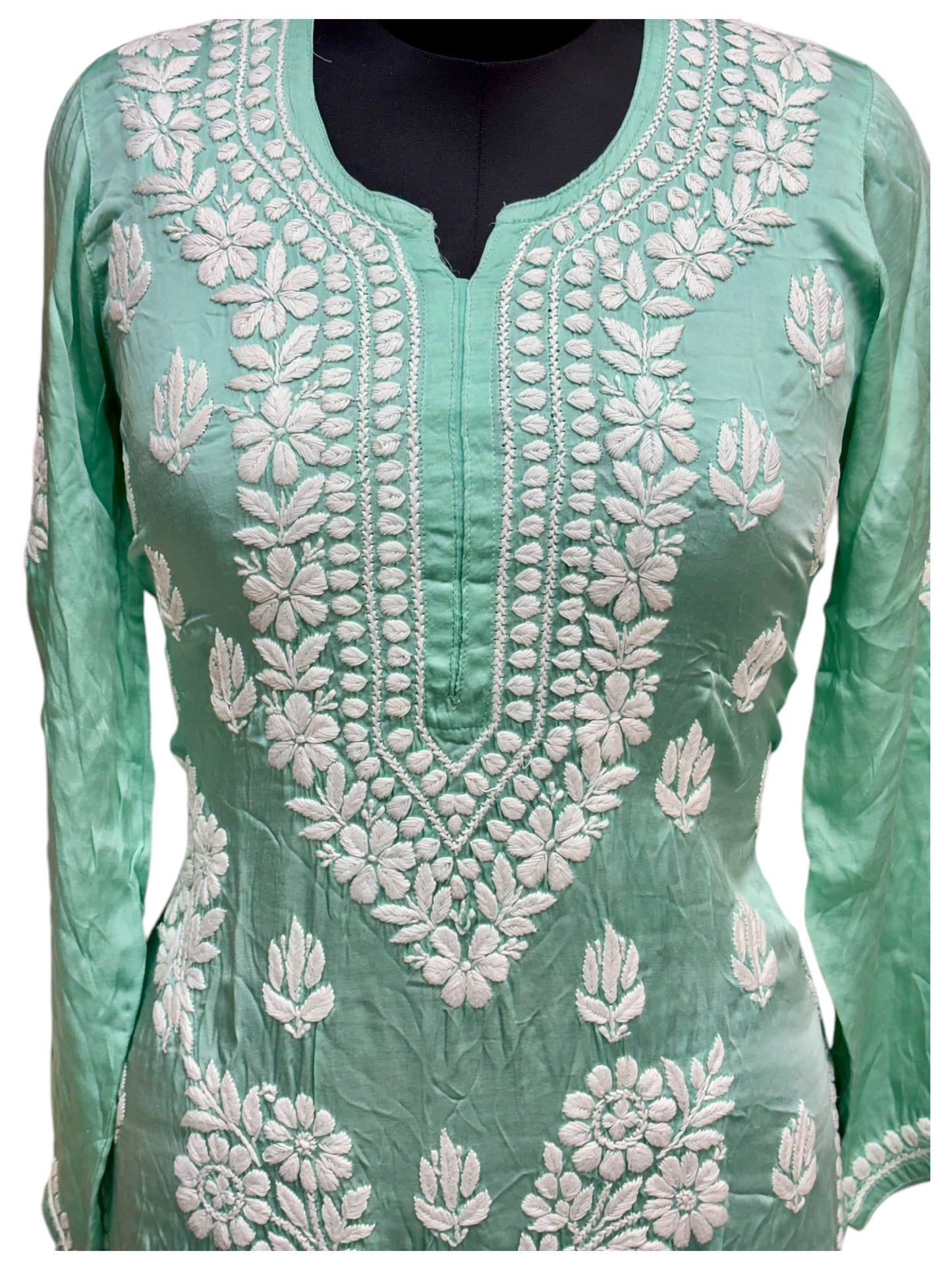 Premium Modal Satin Kurti With 3D Embroidery