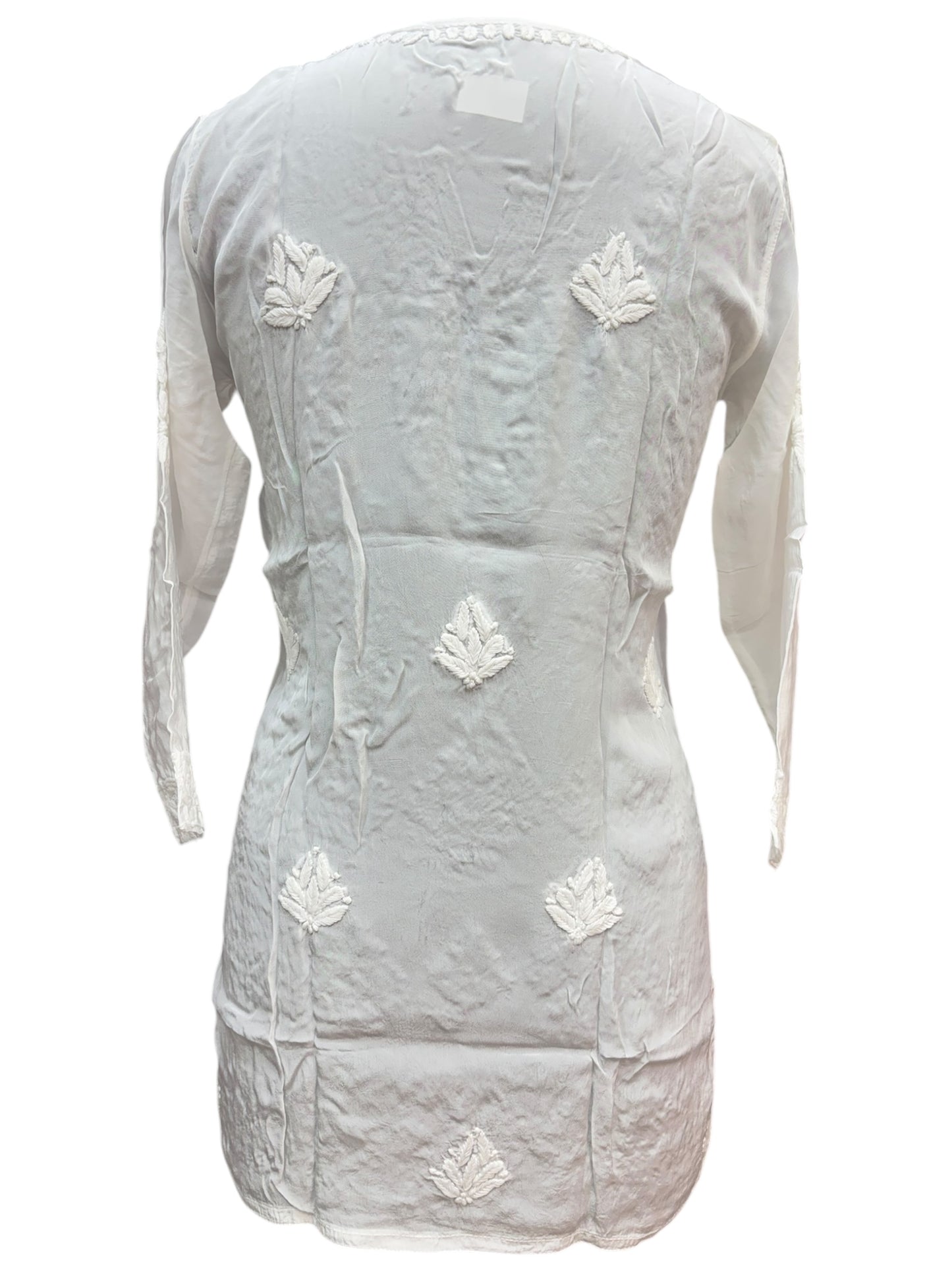Premium American Crepe Short Top With 3D Embroidery - Experience Unique Elegance