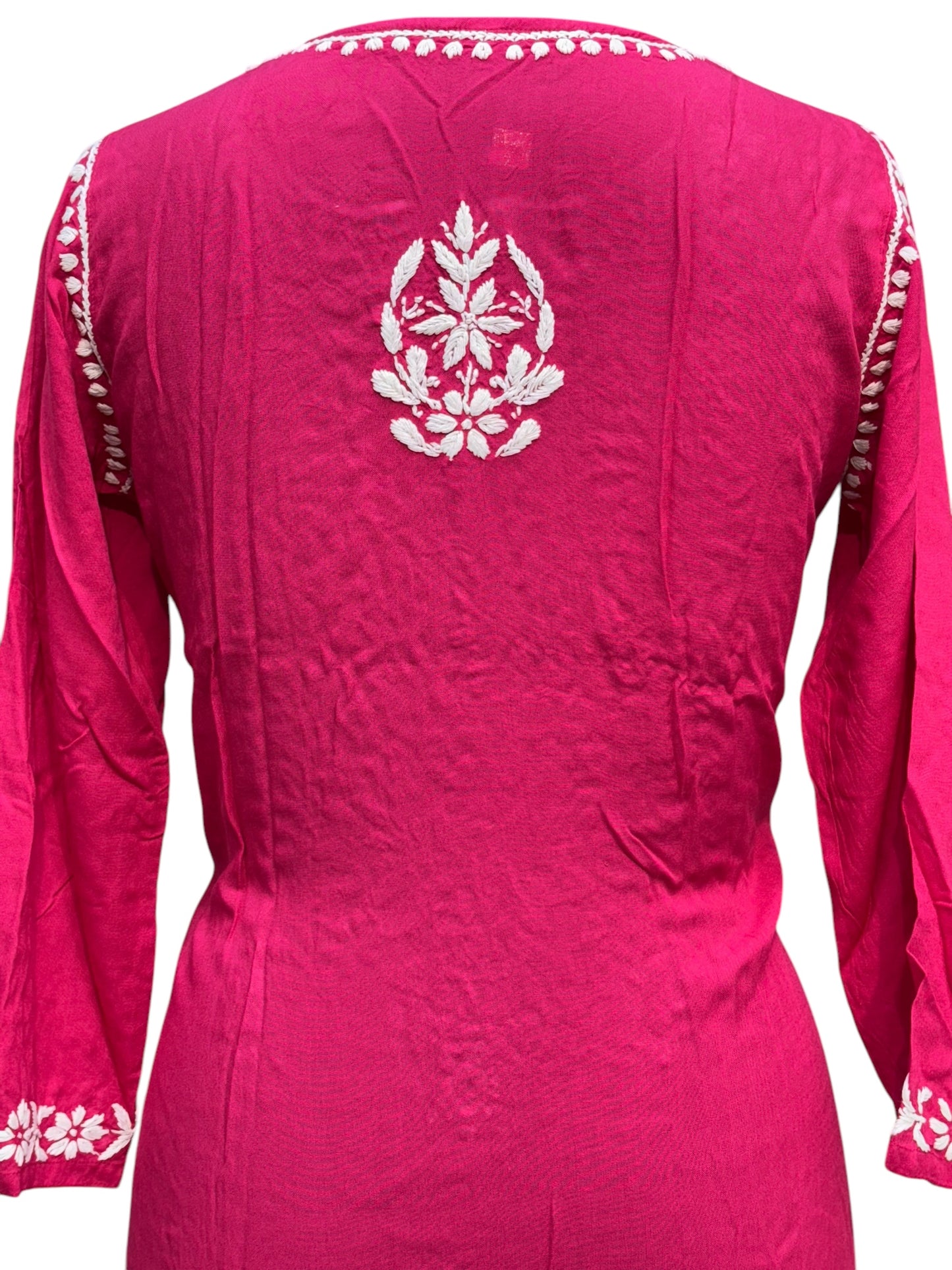 Modal Chikankari Kurti with Delicate White Embroidery