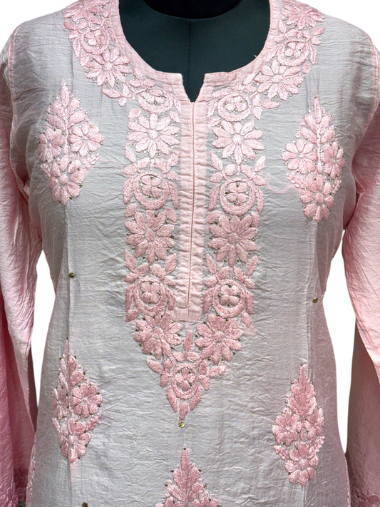Luxurious Silk Kurti with Mukaish & intricate Resham Embroidery– Unveiling Timeless Artistry