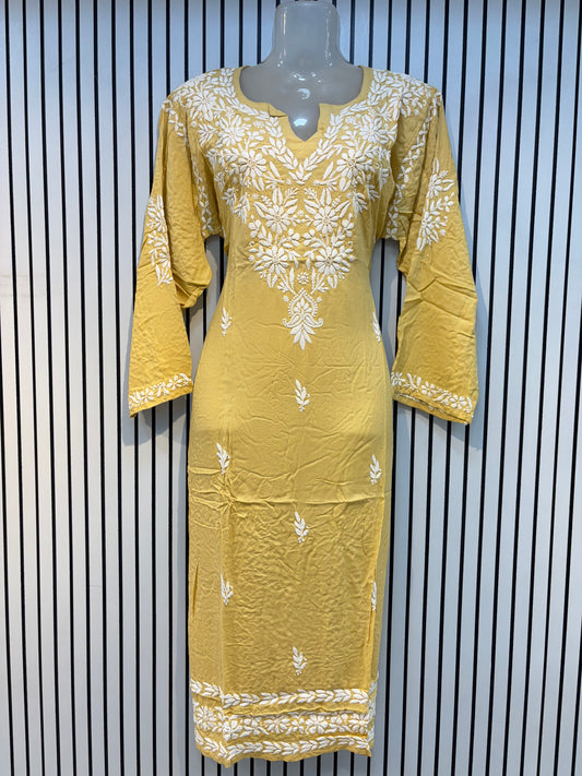 Pure Modal 46 Size Kurtis with Resham thread & 3d Embroidery🪡