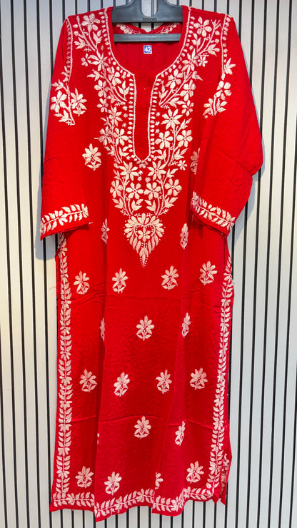 Pure Modal 42 Size Kurtis with Resham thread & 3d Embroidery🪡