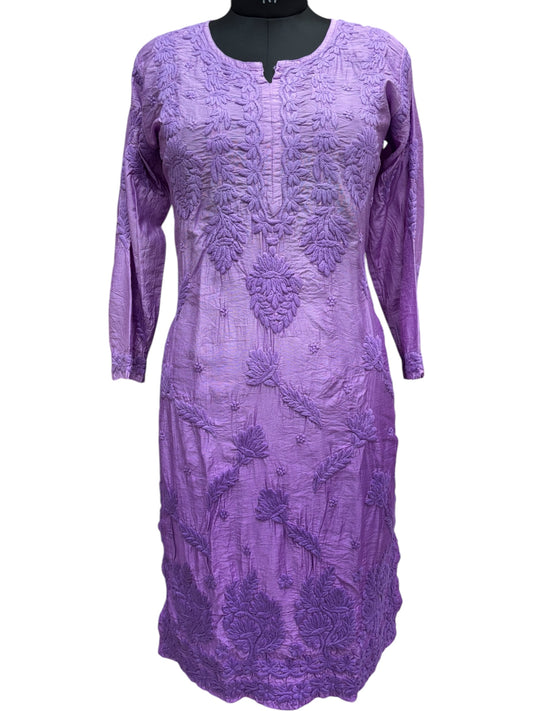 Exquisite Silk Ombre Kurti with Self-Thread 3D Embroidery