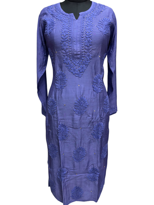 Stunning Muslin Kurti with Mukaish & Self-Thread 3D Embroidery