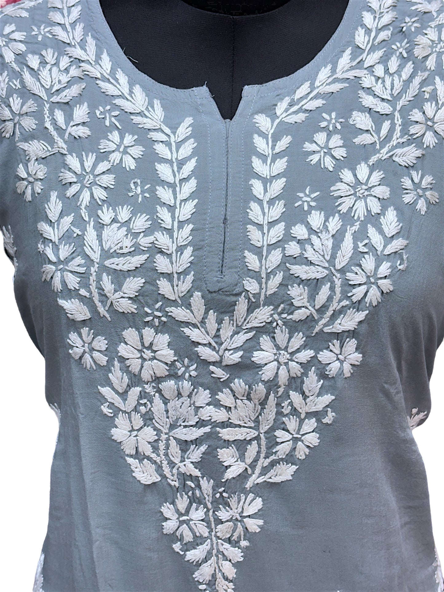 Soft Modal Short Kurti with White Embroidery - Perfect blend of comfort and style