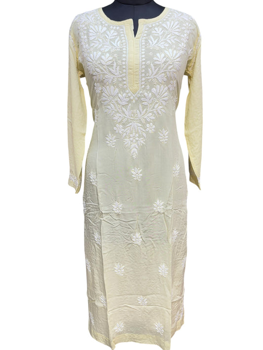 Modal Chikankari Kurti with Delicate White Embroidery