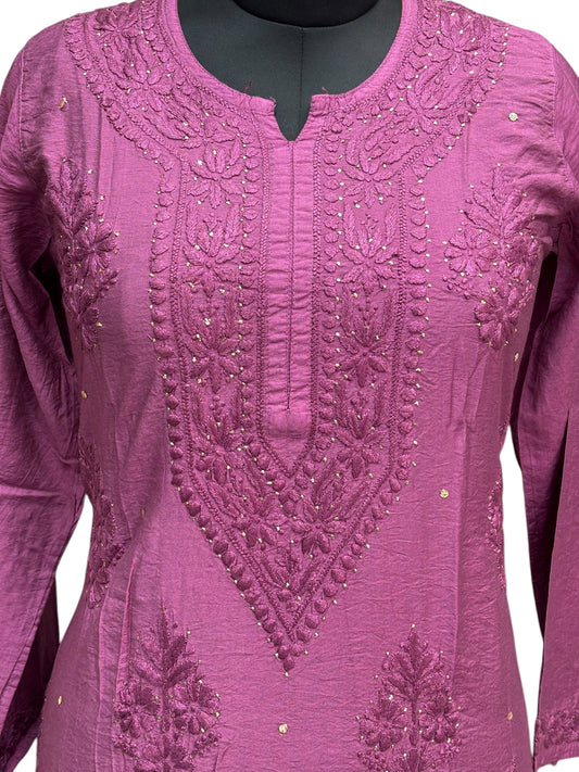 Luxurious Silk Kurti with Mukaish & intricate Resham Embroidery– Unveiling Timeless Artistry