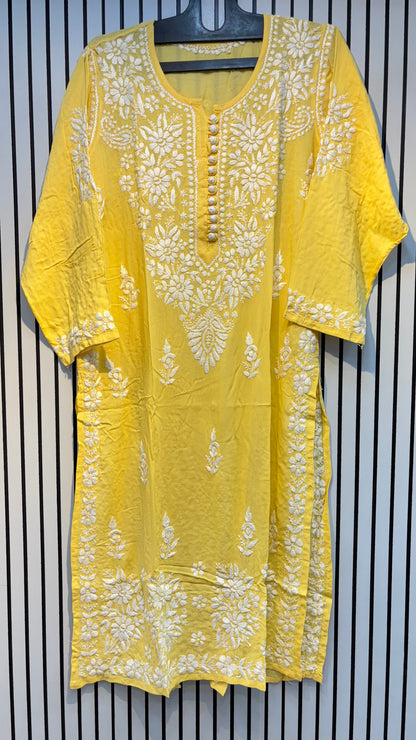 Pure Modal 42 Size Kurtis with Resham thread & 3d Embroidery🪡