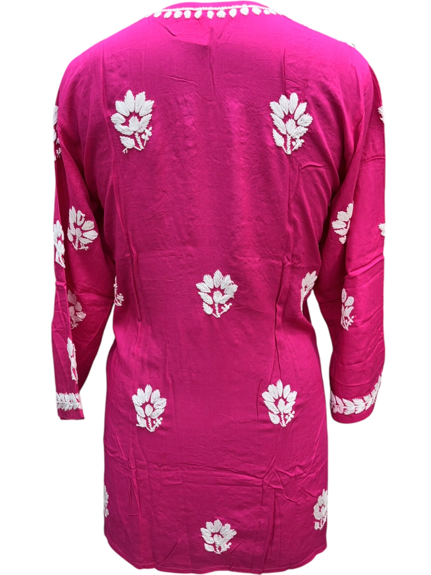 Soft Modal Short Kurti with White Embroidery - Perfect blend of comfort and style