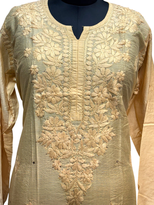 Luxurious Silk Ombre Kurti with Mukaish & intricate Resham Embroidery– Unveiling Timeless Artistry