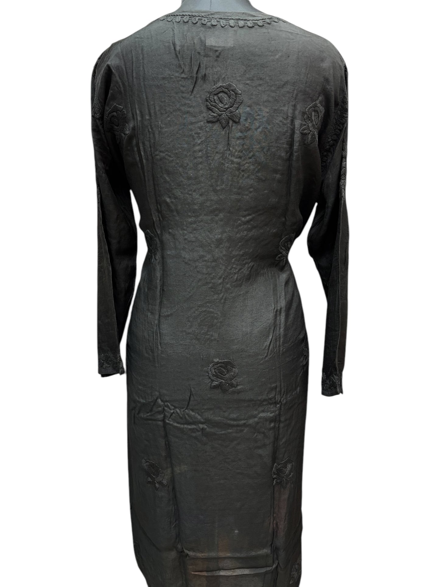 Stunning Muslin Black Kurti with Self-Thread 3D Embroidery – Elevate Your Ethnic Wardrobe