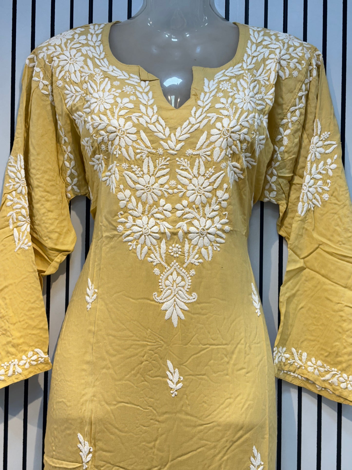 Pure Modal 46 Size Kurtis with Resham thread & 3d Embroidery🪡