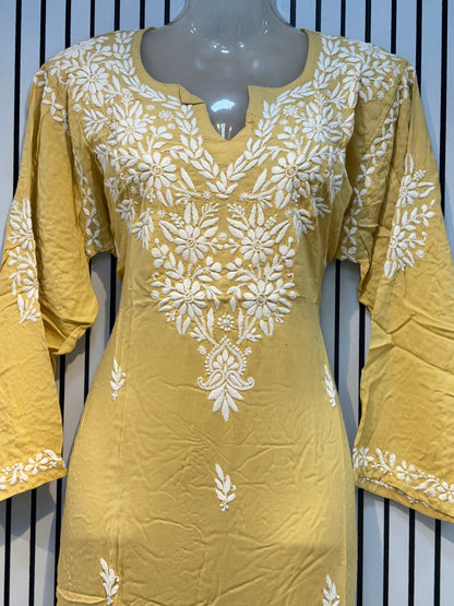 Pure Modal 46 Size Kurtis with Resham thread & 3d Embroidery🪡