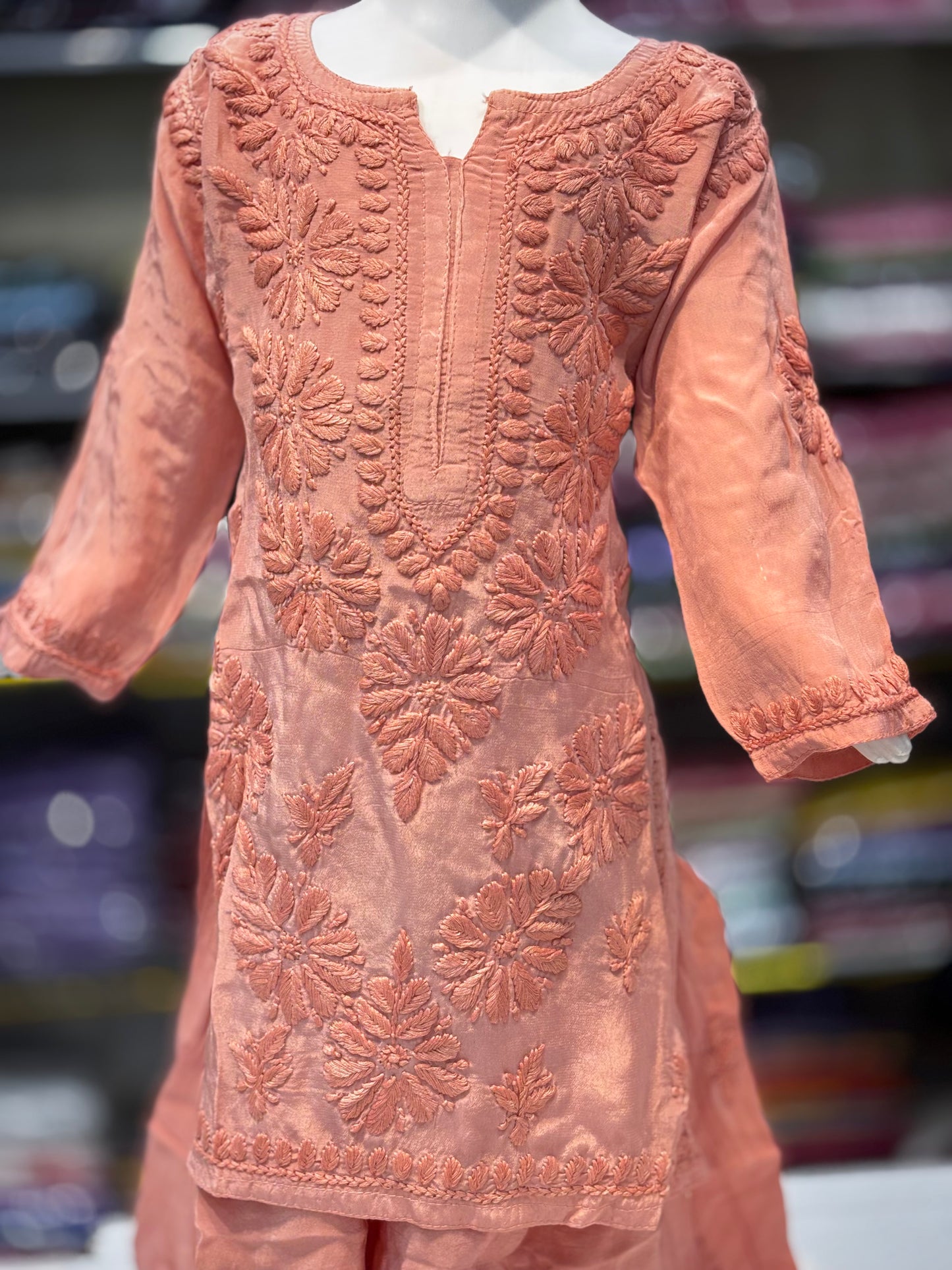 Exclusive American Crepe Kids Sharara Set With 3d Embroidery