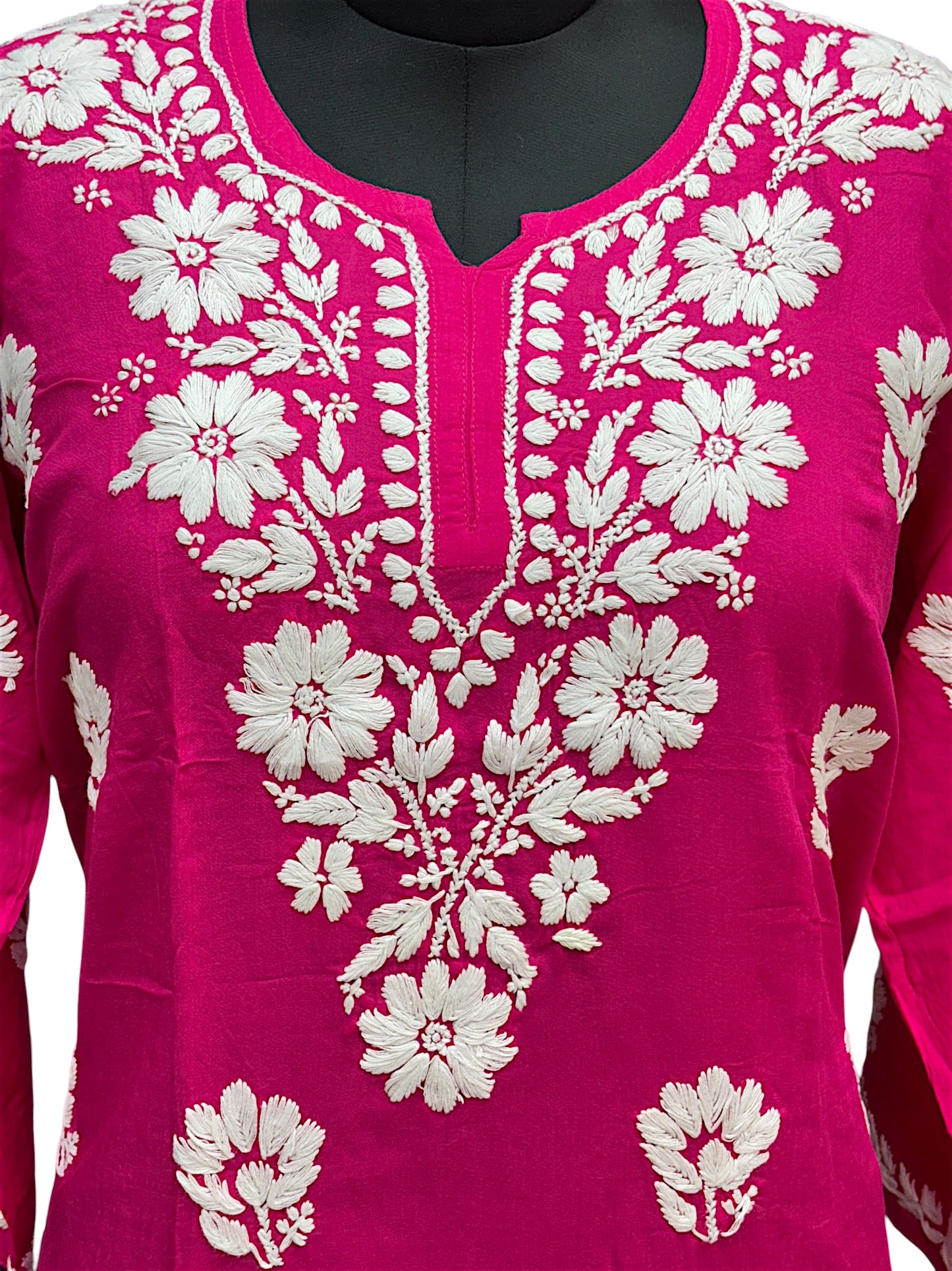 Soft Modal Short Kurti with White Embroidery - Perfect blend of comfort and style
