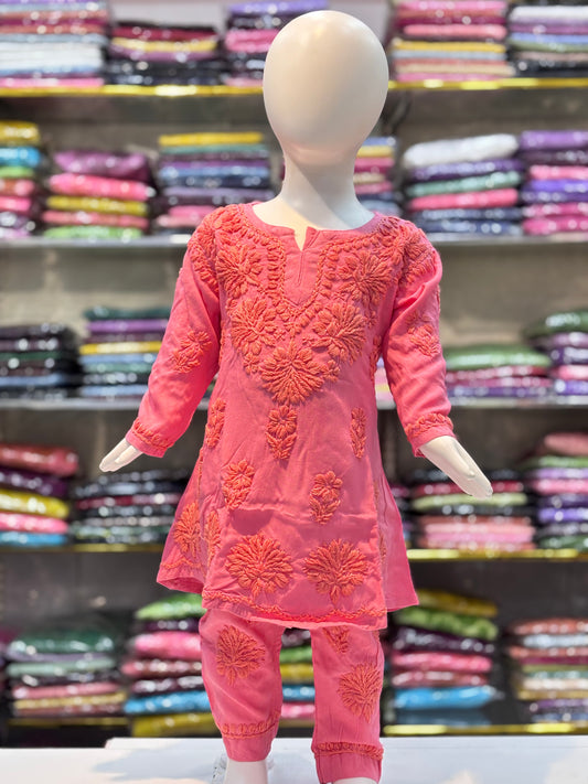 Kids Modal Cord Set With 3d Embroidery