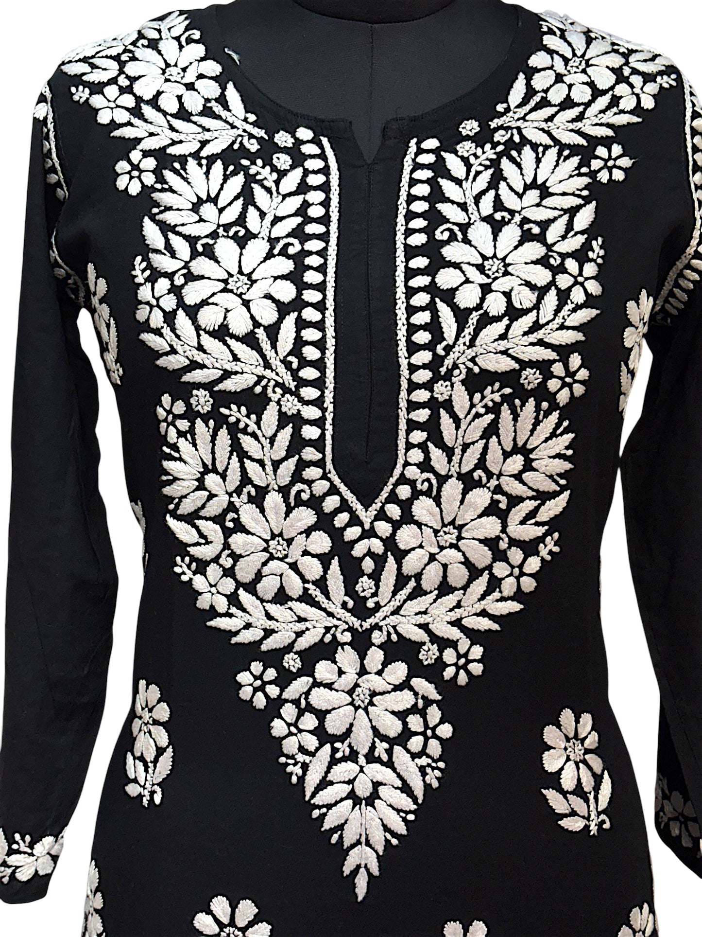 Modal Chikankari Kurti with Delicate White Embroidery