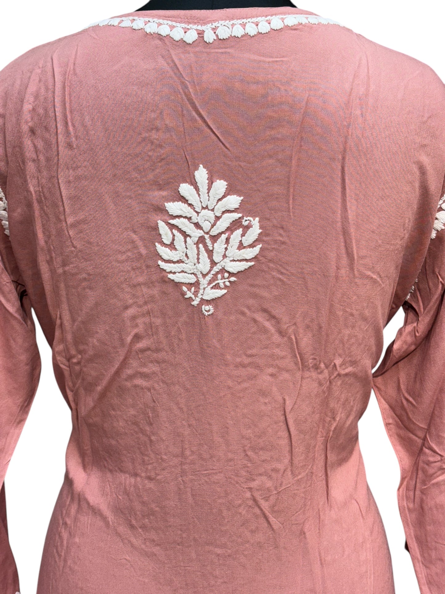 Modal Chikankari Kurti with Delicate White Embroidery