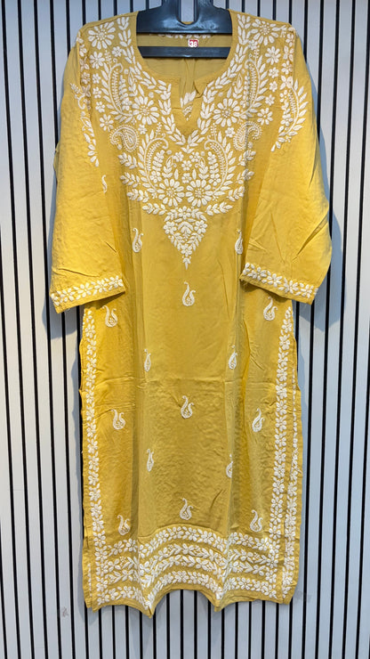 Pure Modal 38 Size Kurtis with Resham thread & 3d Embroidery🪡