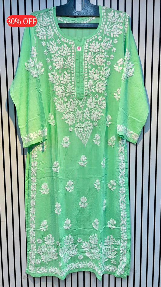 Pure Modal 38 Size Kurtis with Resham thread & 3d Embroidery🪡