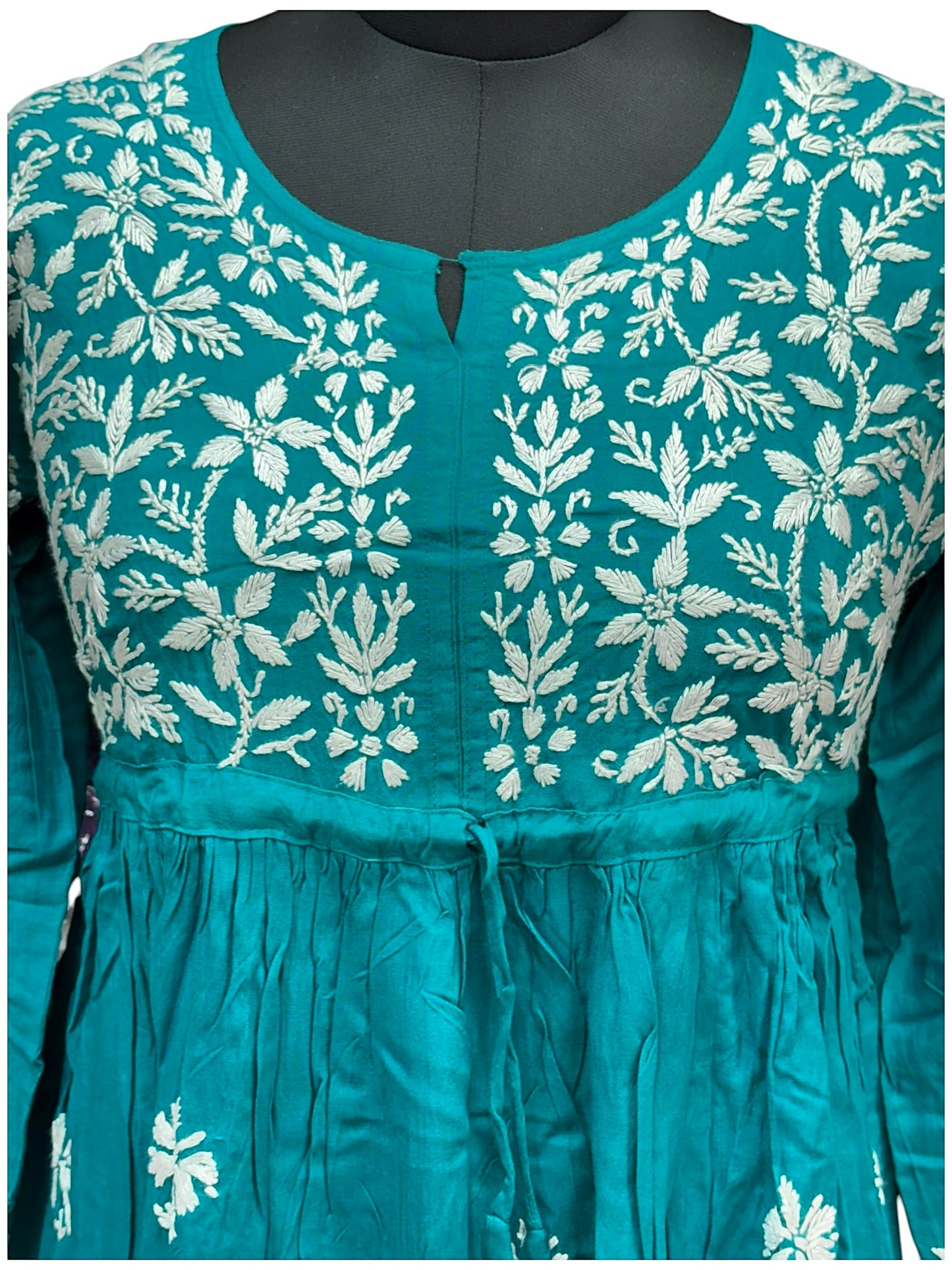 Soft Modal Short Tunic with White Embroidery