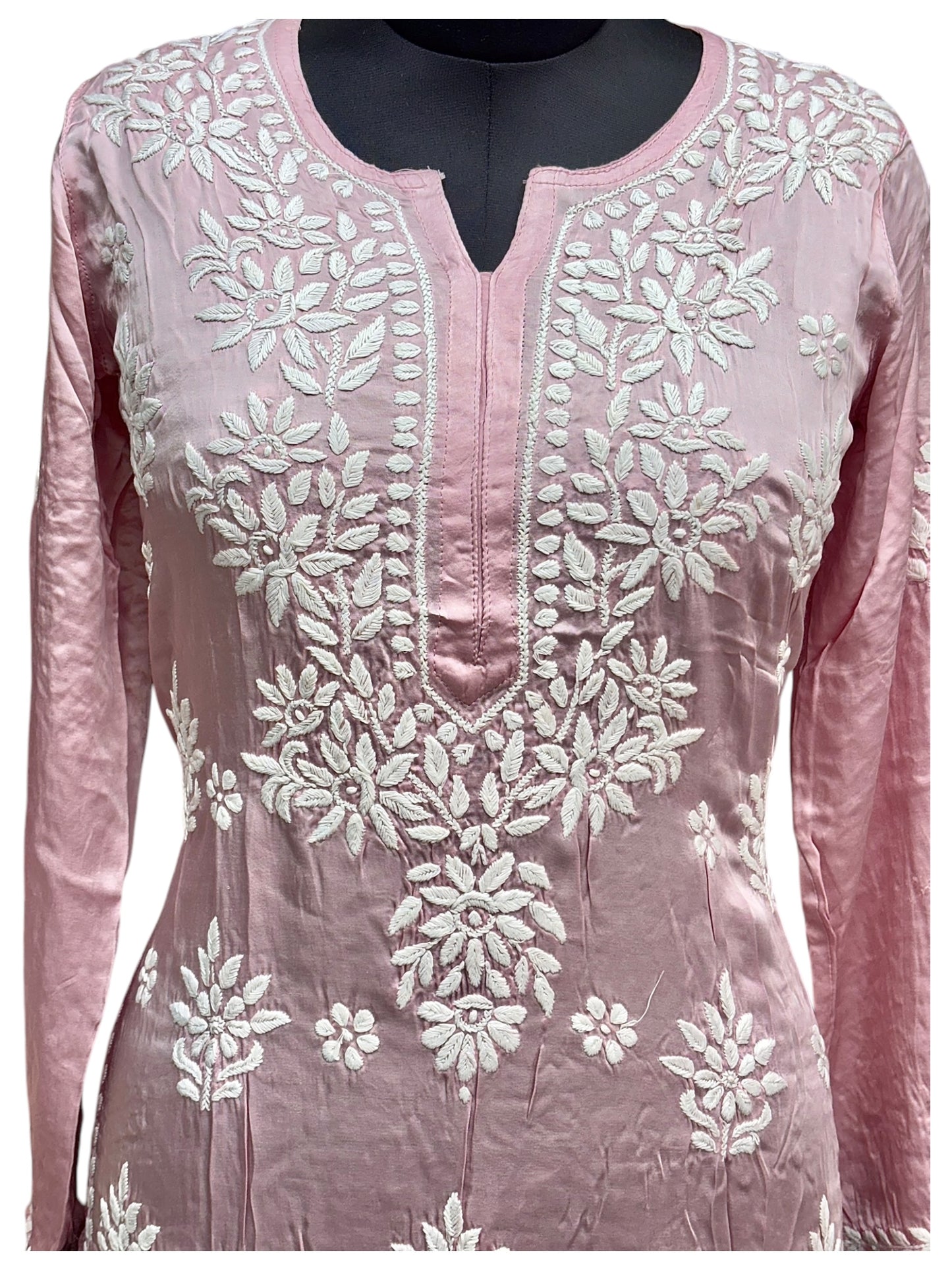 Premium Modal Satin Kurti With 3D Embroidery