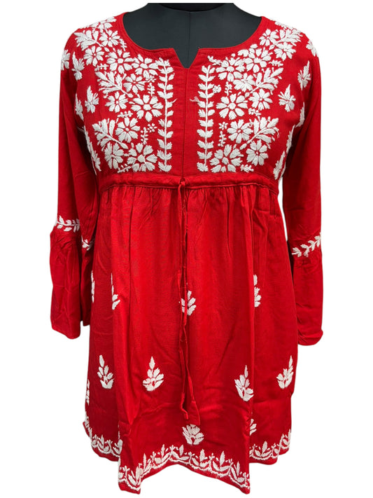 Soft Modal Short Tunic with White Embroidery