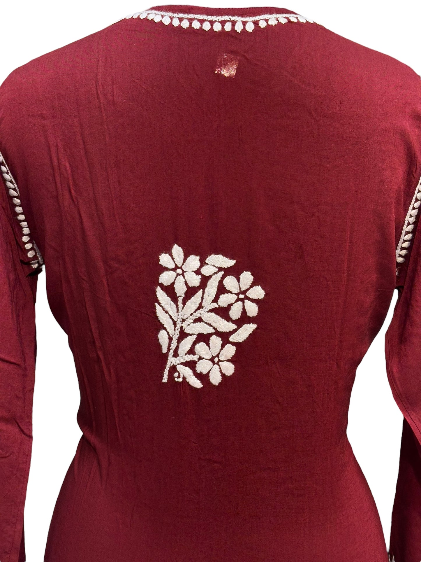 Modal Chikankari Kurti with Delicate White Embroidery