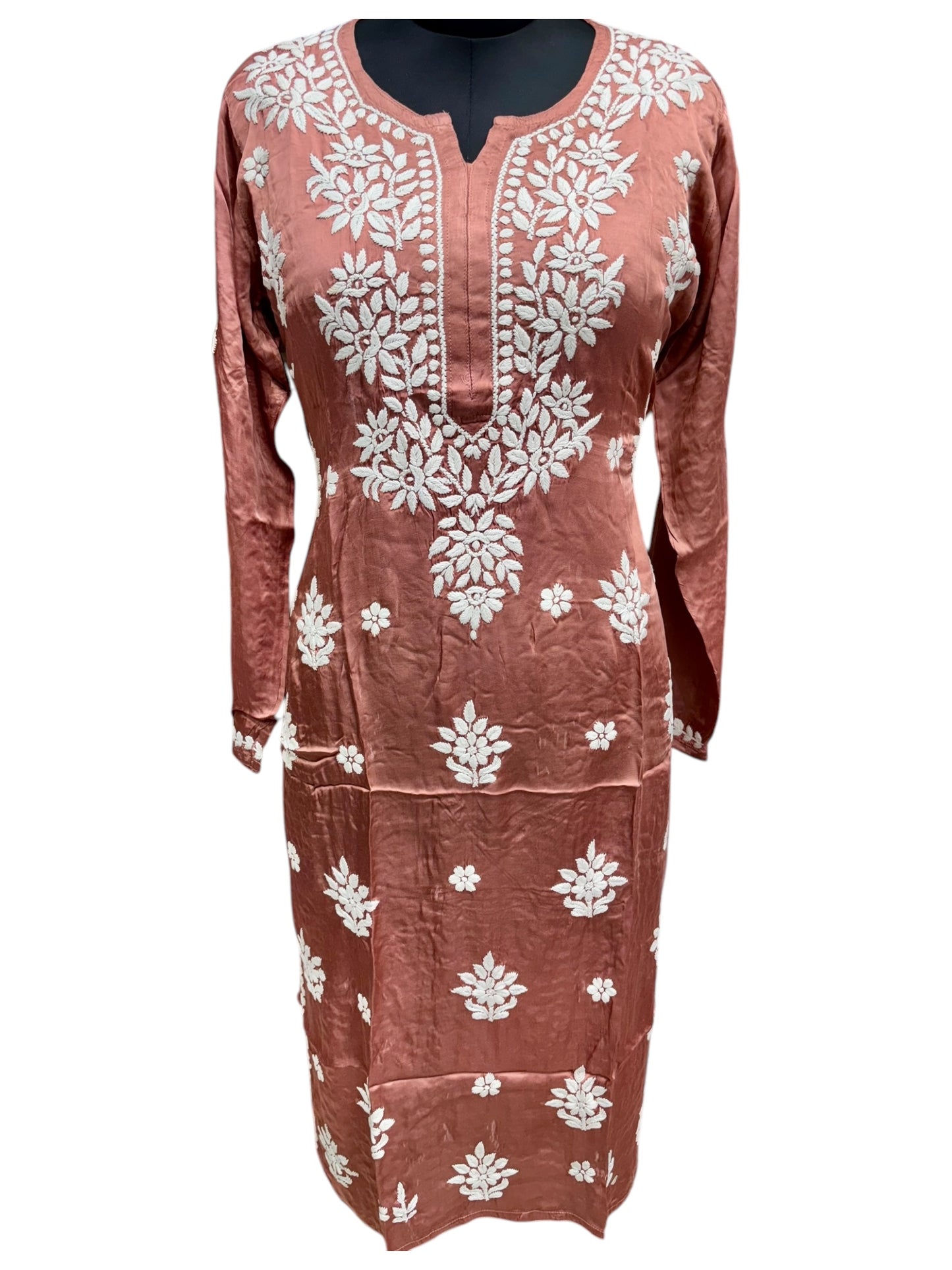 Premium Modal Satin Kurti With 3D Embroidery