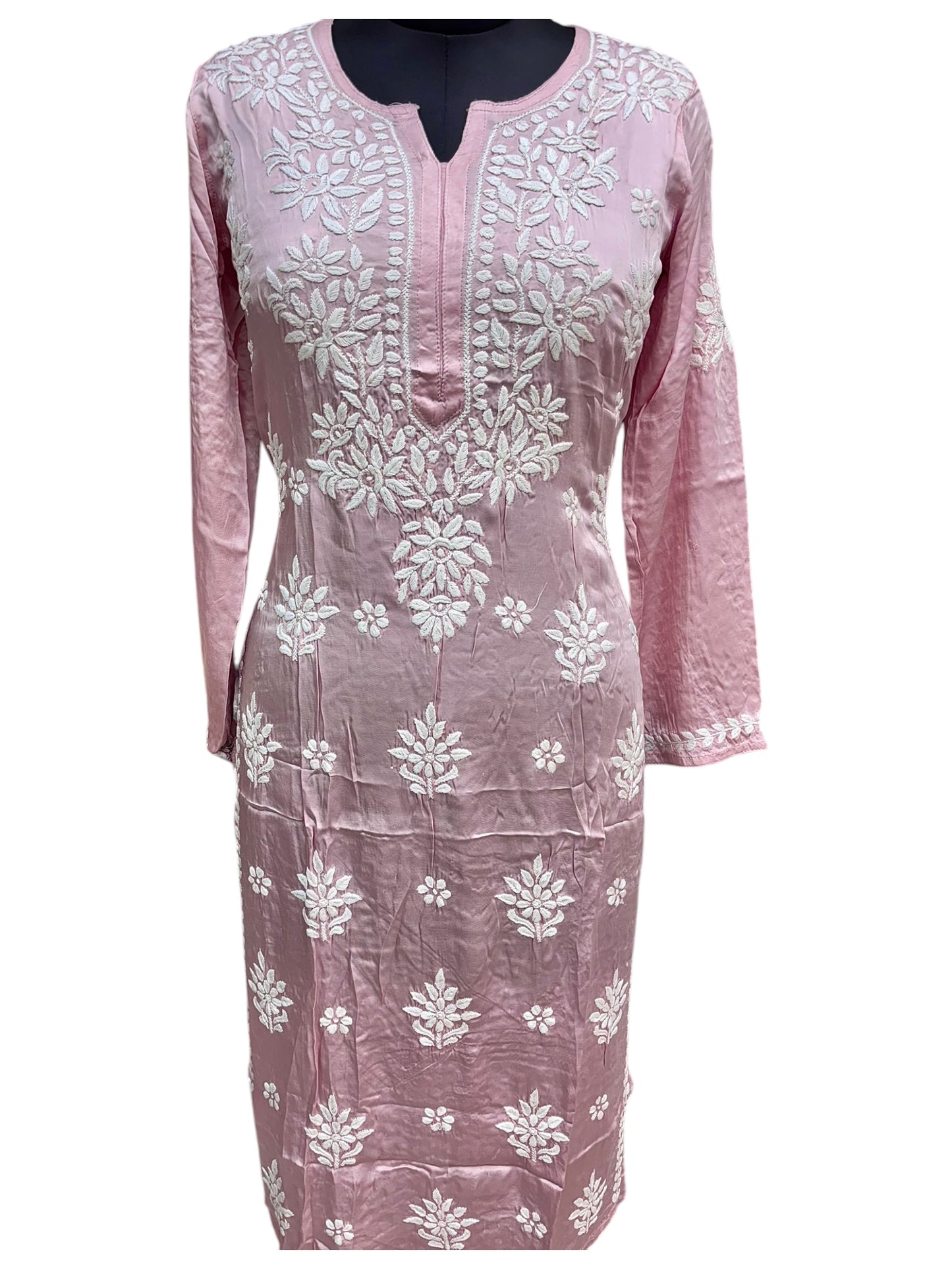 Premium Modal Satin Kurti With 3D Embroidery