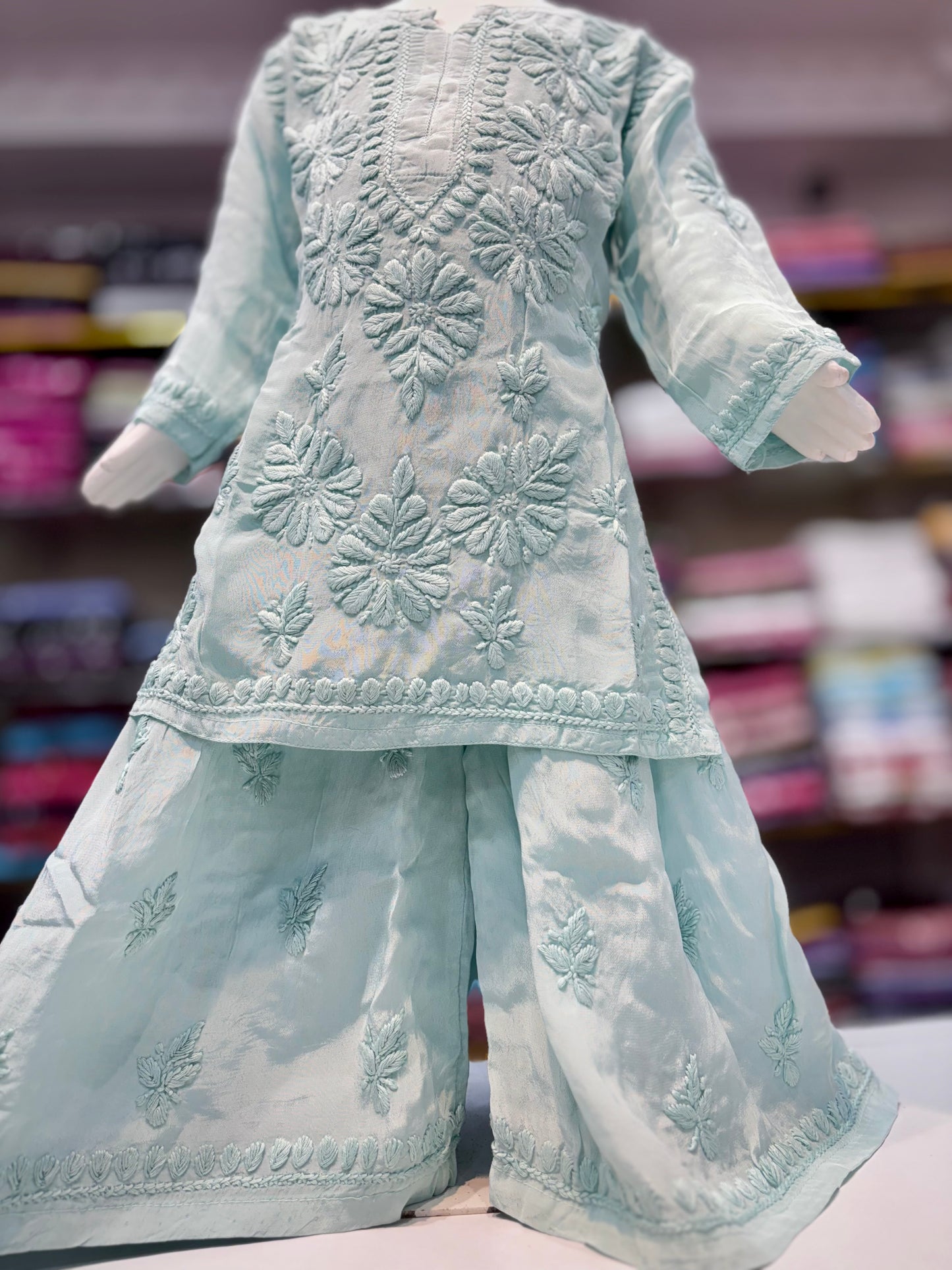Exclusive American Crepe Kids Sharara Set With 3d Embroidery
