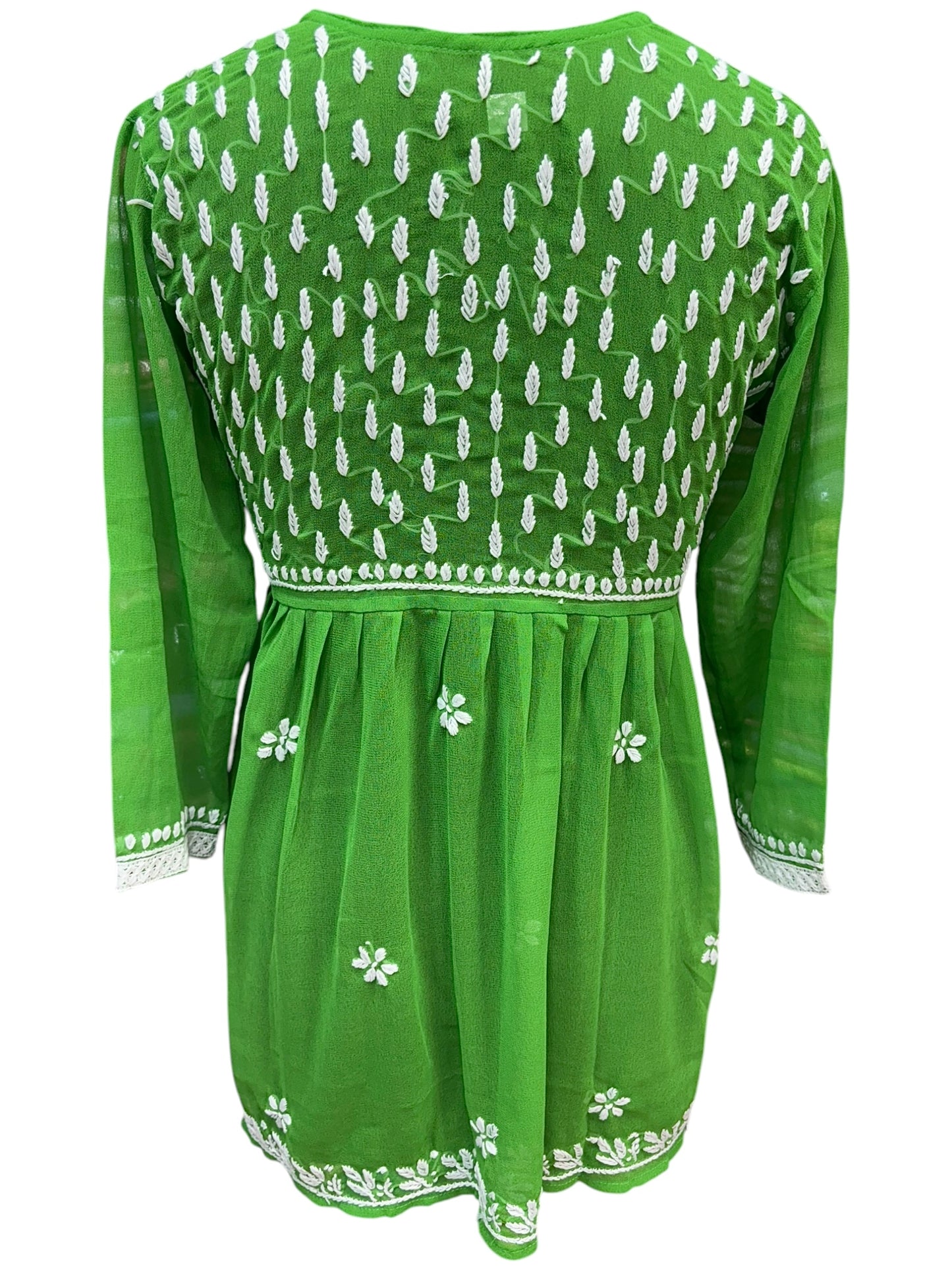 Georgette Short Tunic with White Embroidery