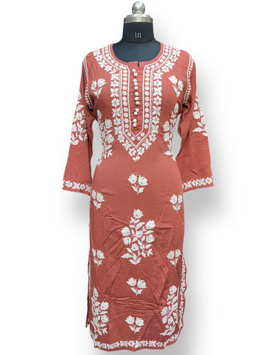 Premium Modal 42 Size Kurtis With 3D Embroidery