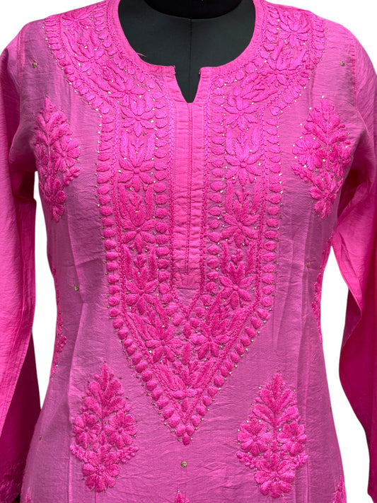 Luxurious Silk Kurti with Mukaish & intricate Resham Embroidery– Unveiling Timeless Artistry