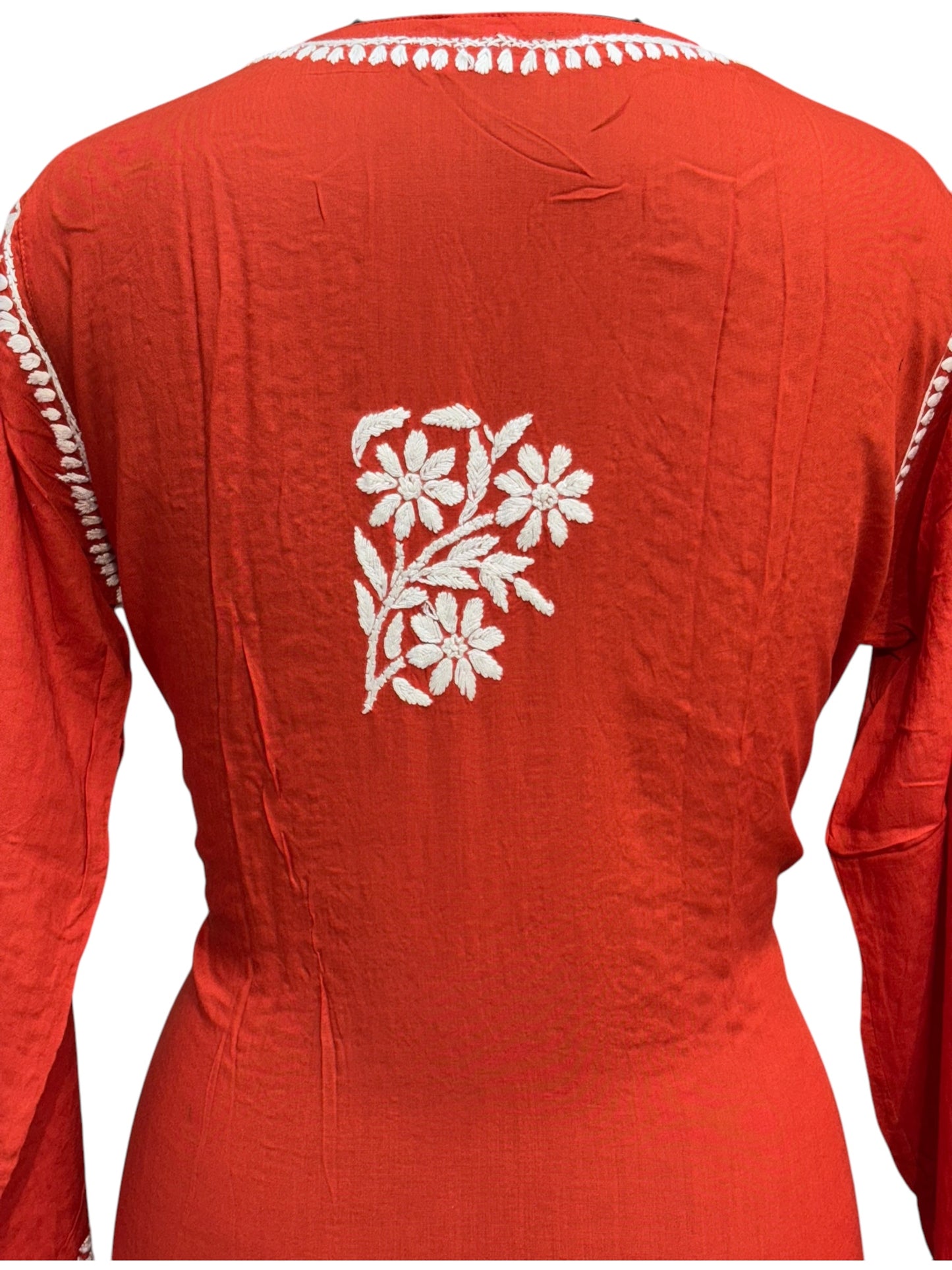 Modal Chikankari Kurti with Delicate White Embroidery