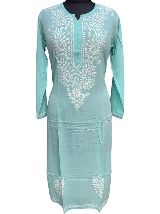Modal Chikankari Kurti with Delicate White Embroidery