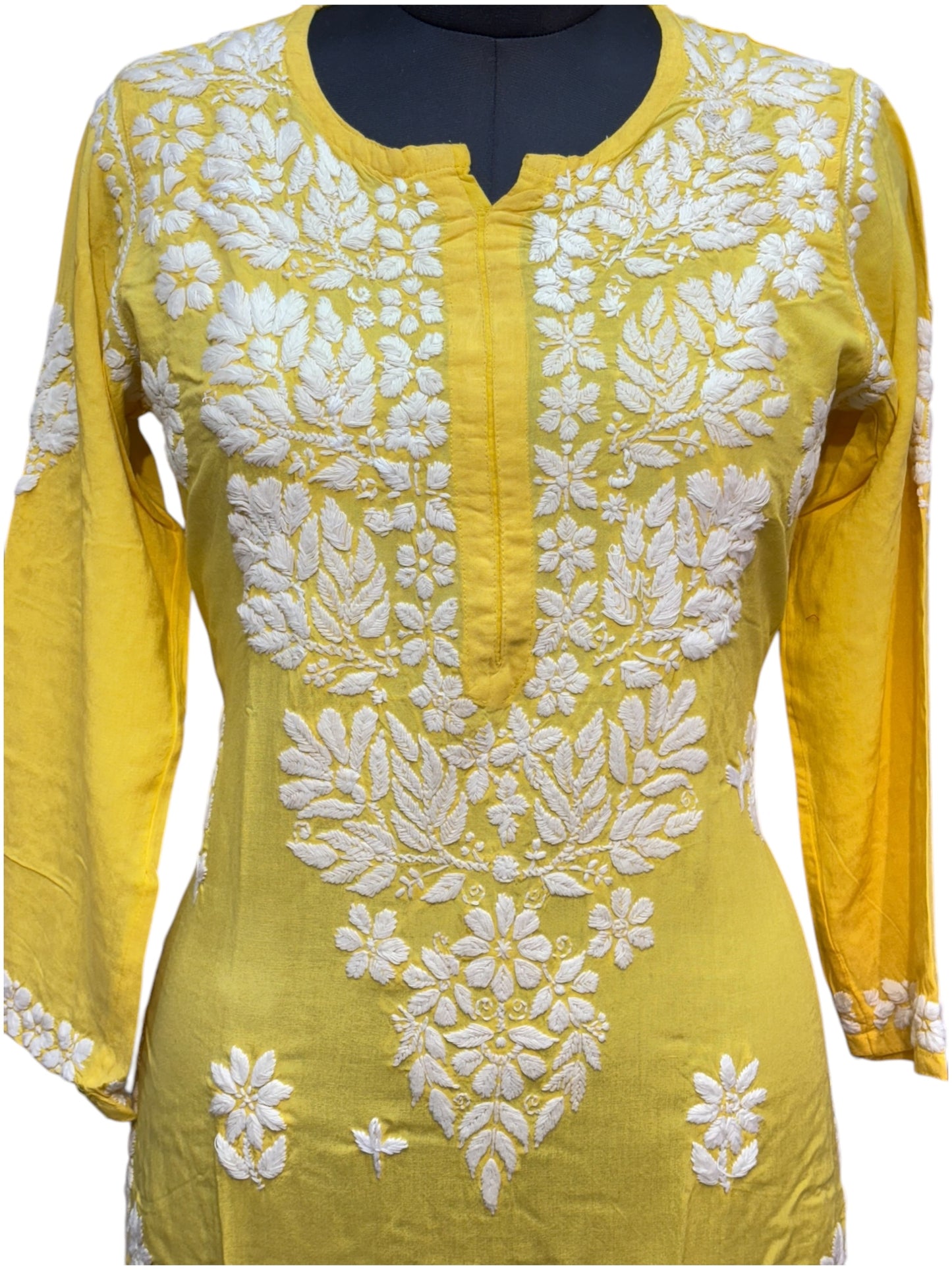 Modal Chikankari Kurti with Delicate White Embroidery