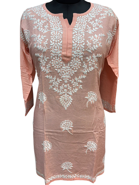 Soft Modal Short Kurti with White Embroidery - Perfect blend of comfort and style