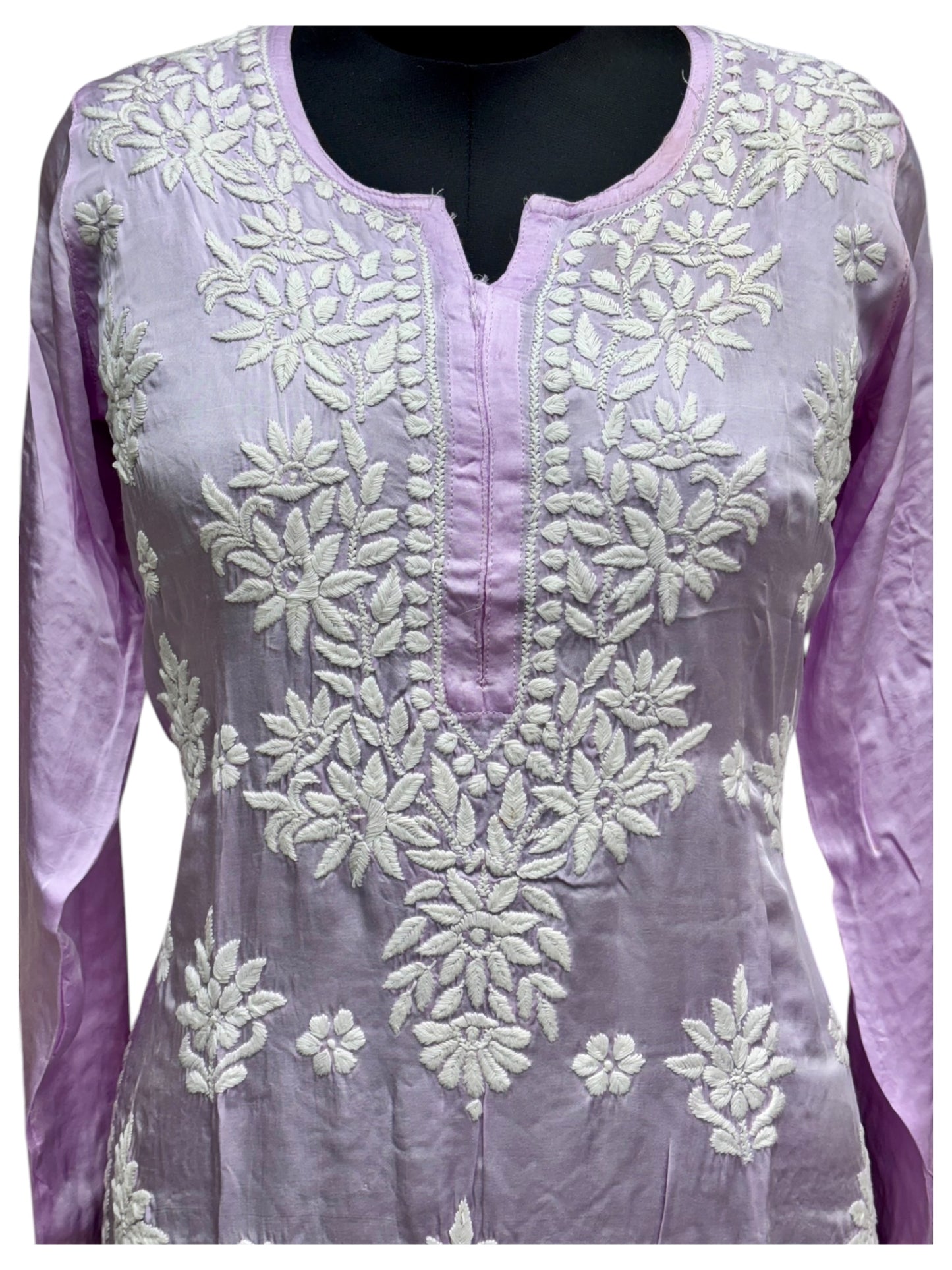 Premium Modal Satin Kurti With 3D Embroidery