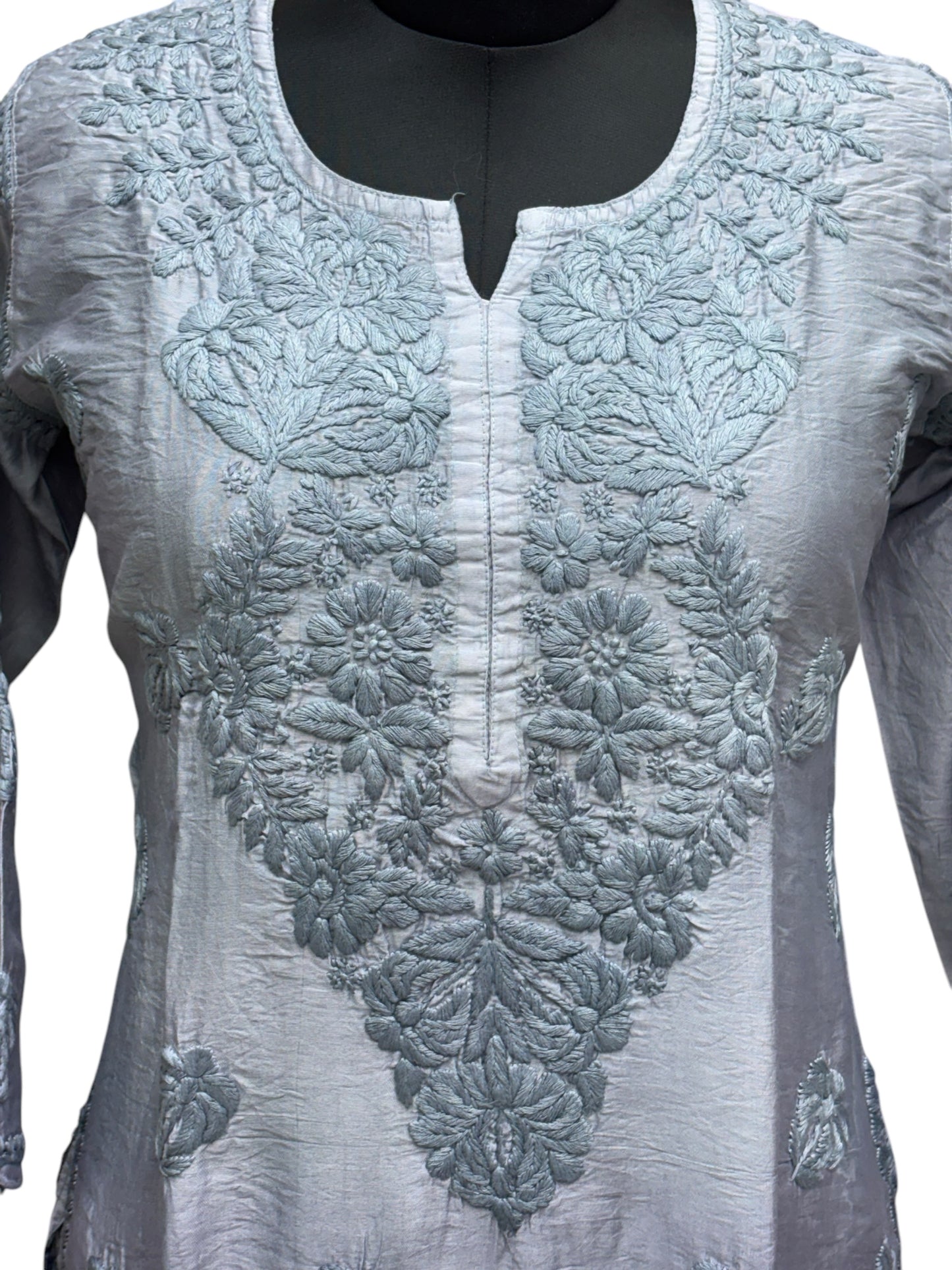 Exquisite Matka Silk Ombre Kurti with 3D Embroidery