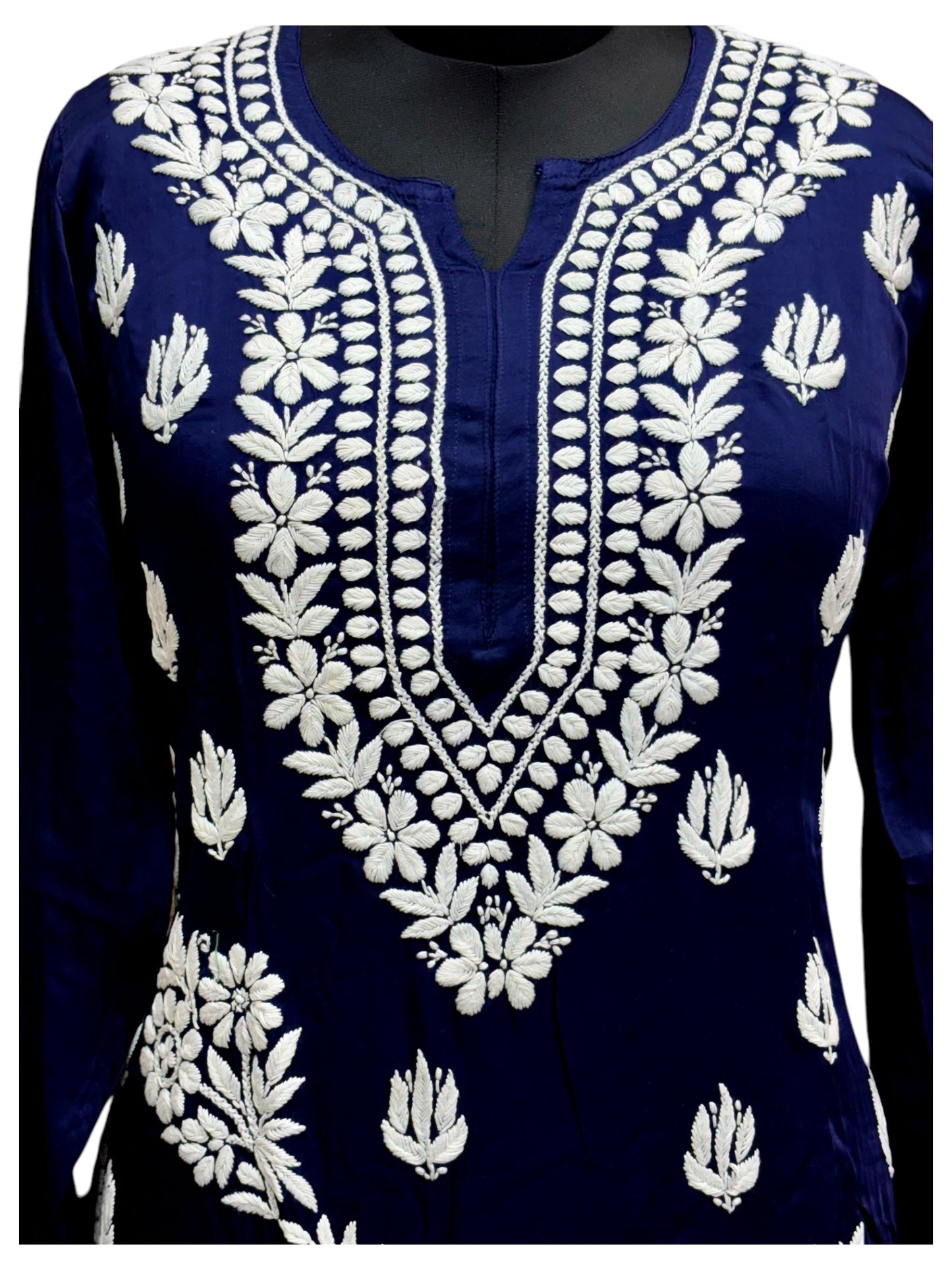 Premium Modal Satin Kurti With 3D Embroidery