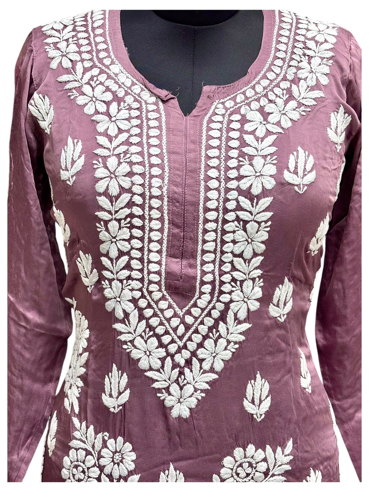 Premium Modal Satin Kurti With 3D Embroidery