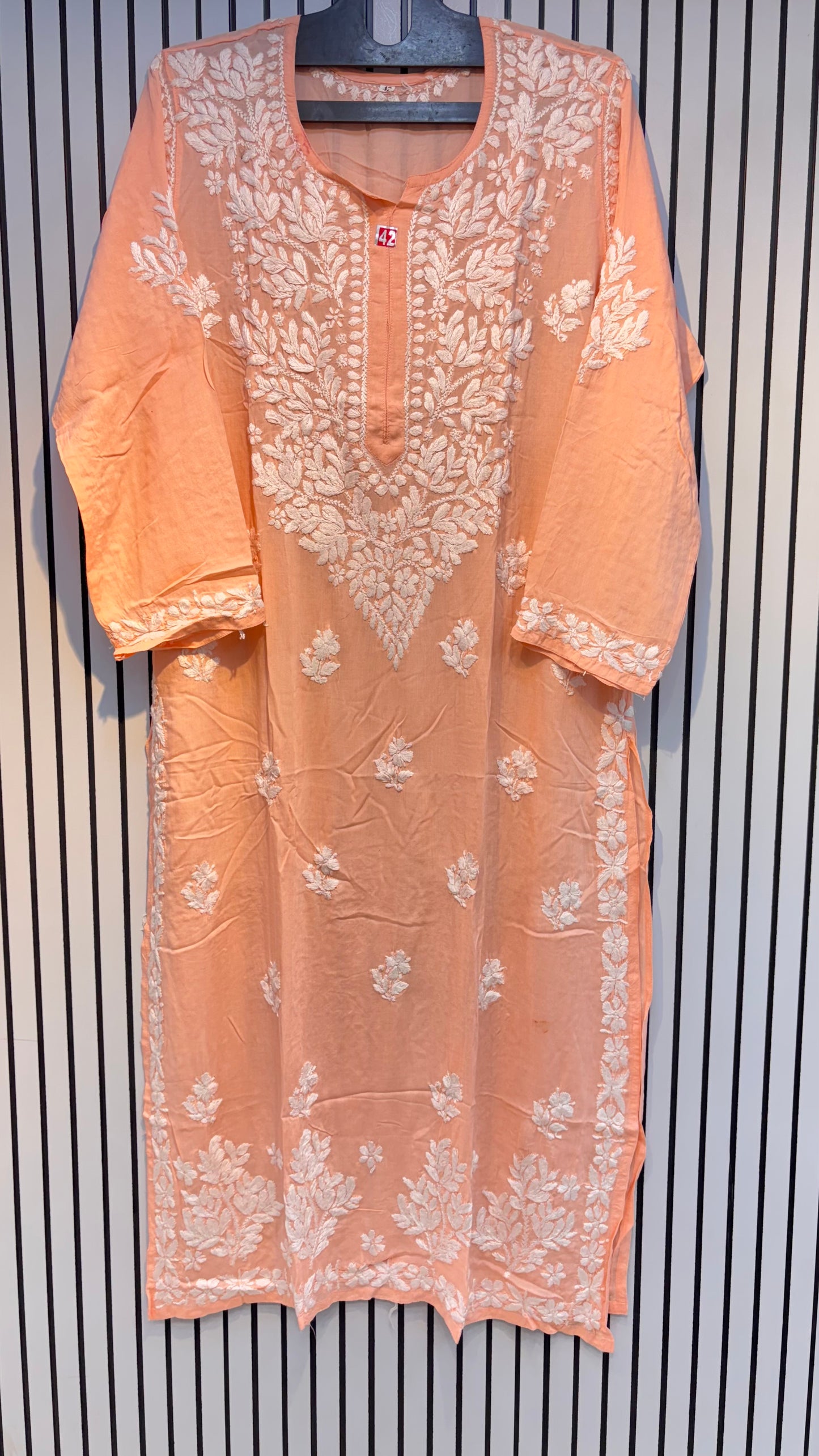 Pure Modal 42 Size Kurtis with Resham thread & 3d Embroidery🪡