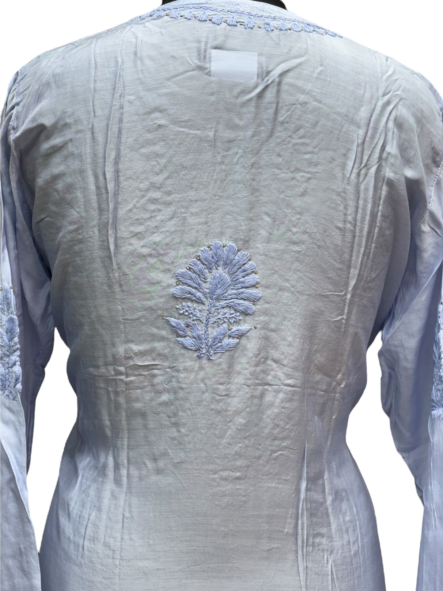 Stunning Muslin Kurti with Mukaish & Self-Thread 3D Embroidery