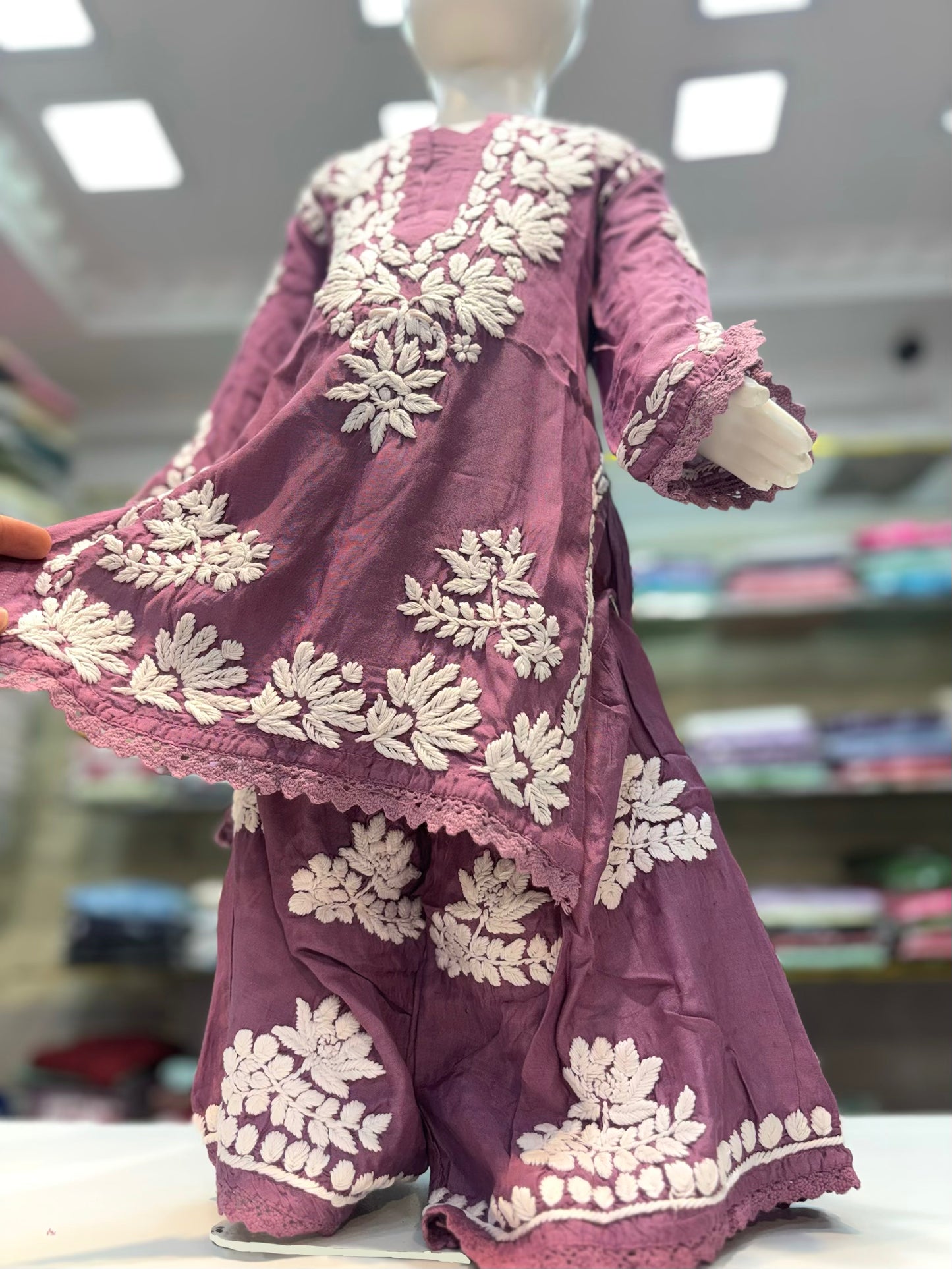Iconic Muslin Kids Garara Set With 3d embroidery - Made for Tiny Trendsetters